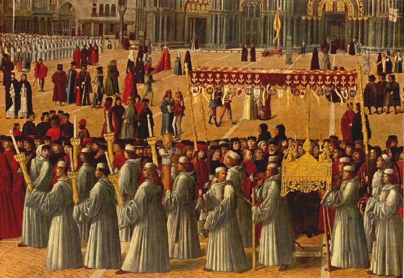 BELLINI, Gentile Procession in Piazza S. Marco (detail) ll95 china oil painting image